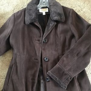 Talbot suede knee length coat